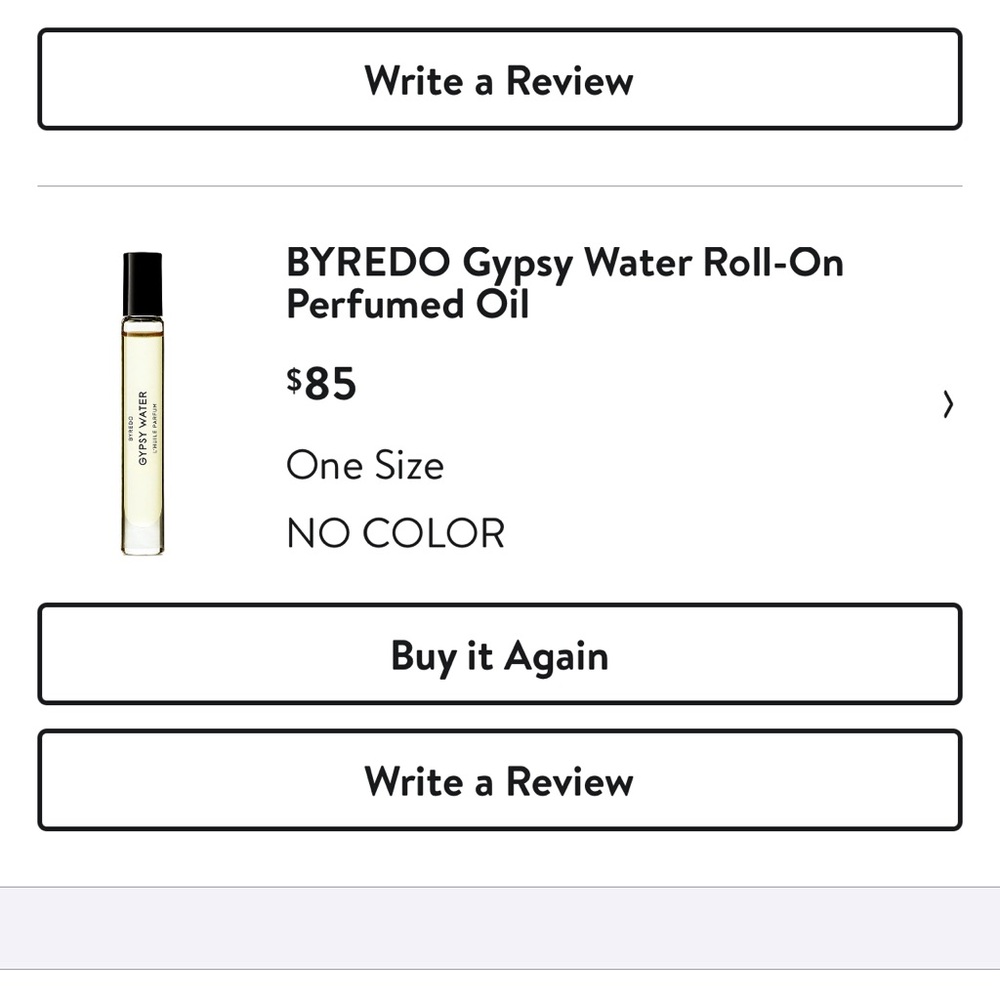 Byredo Gypsy Water Perfumed oil